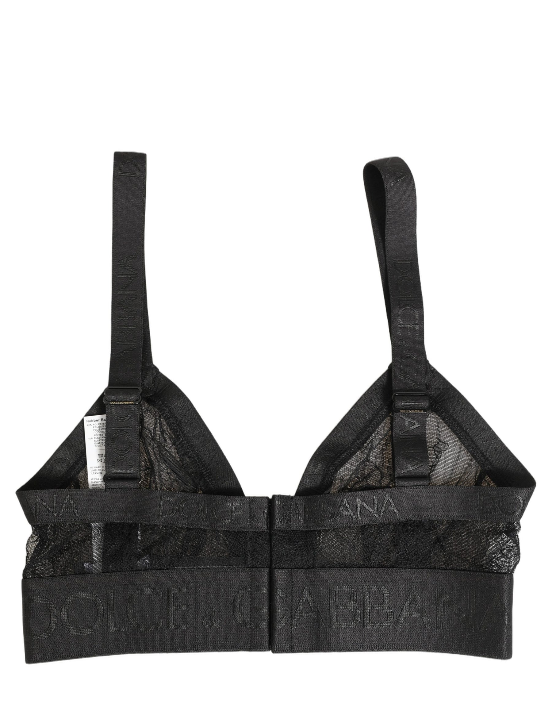 Dolce & Gabbana Black Logo Monogram Soft Cup Brassiere Underwear | Regal Royce