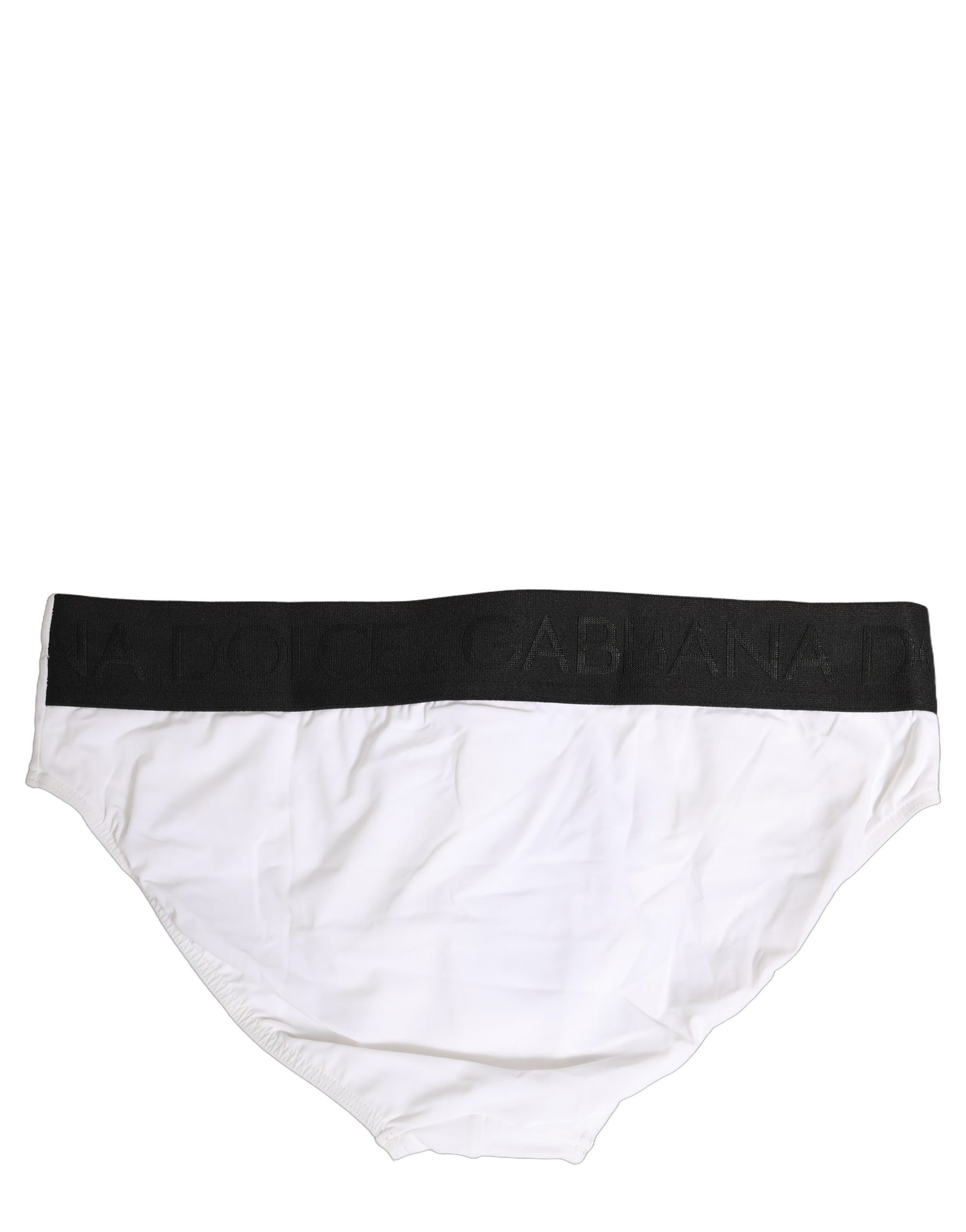 Dolce & Gabbana White Stretch Drawstring Swim Brief Swimwear | Regal Royce
