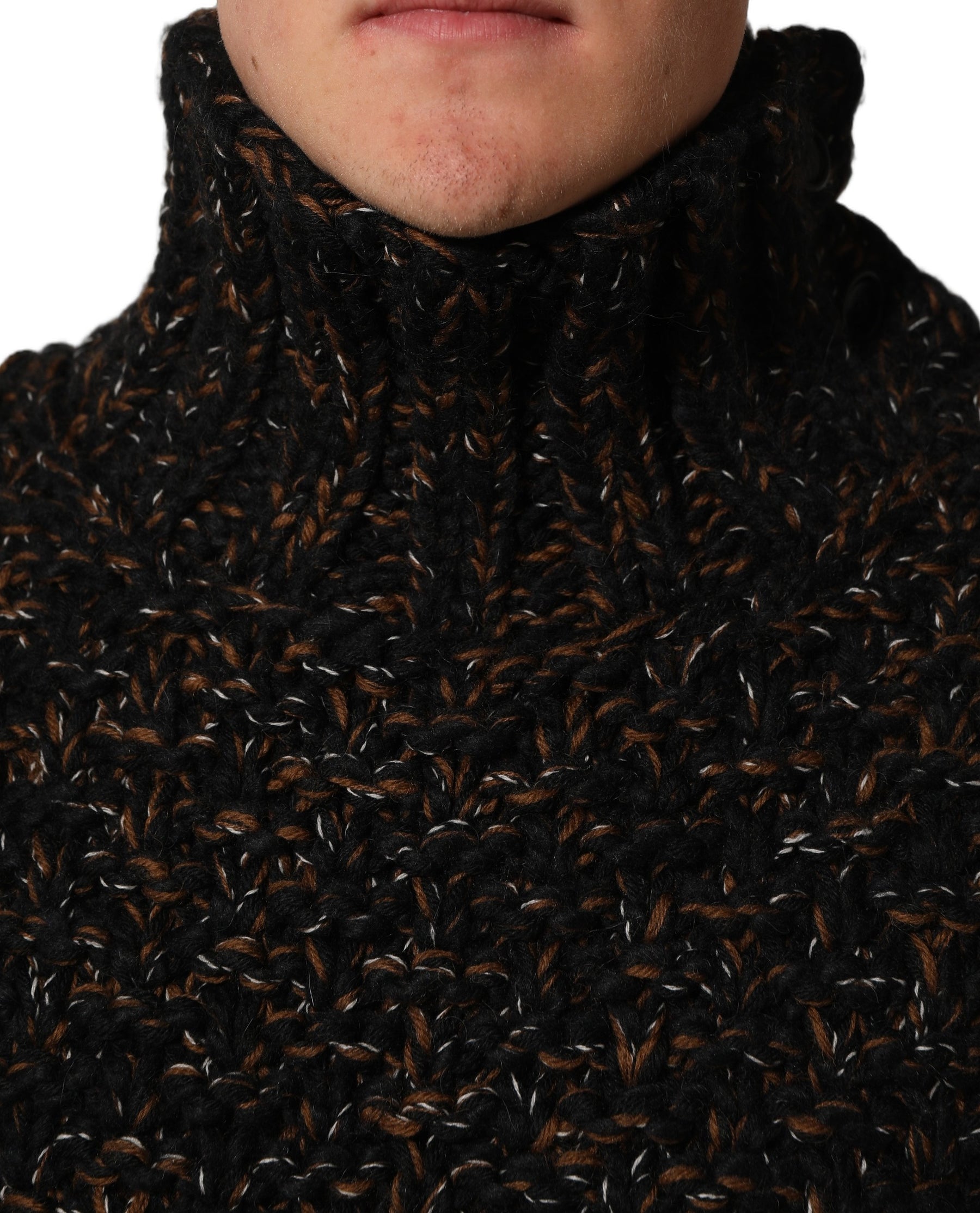 Dolce & Gabbana Brown Wool Knit Turtleneck Pullover Sweater | Regal Royce