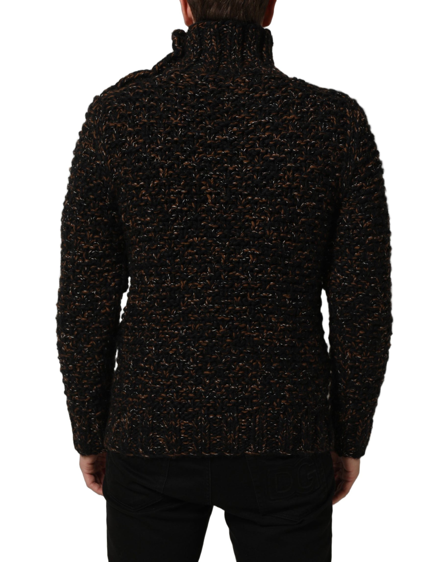 Dolce & Gabbana Brown Wool Knit Turtleneck Pullover Sweater | Regal Royce