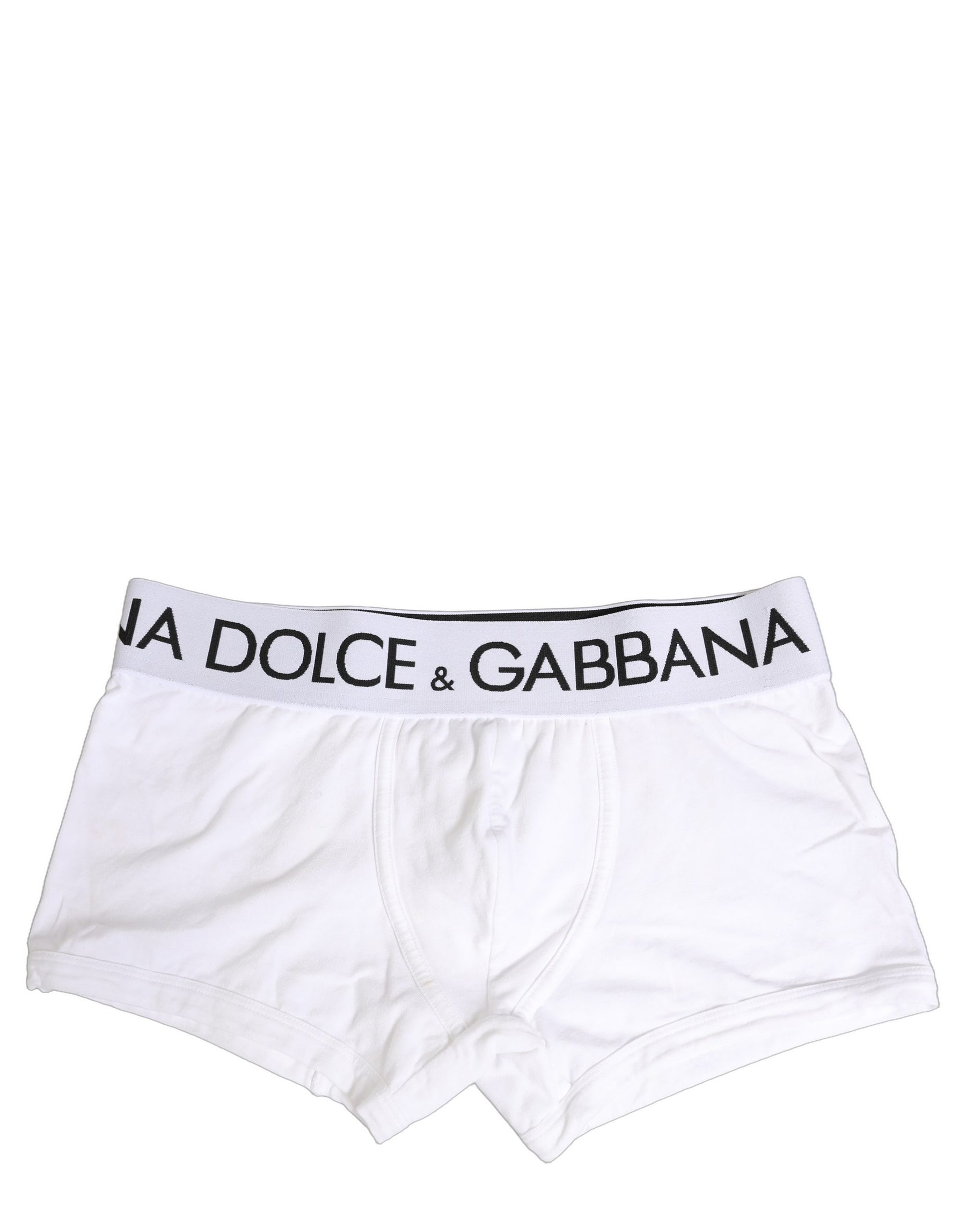 Dolce & Gabbana White Cotton Stretch Regular Boxer Underwear | Regal Royce