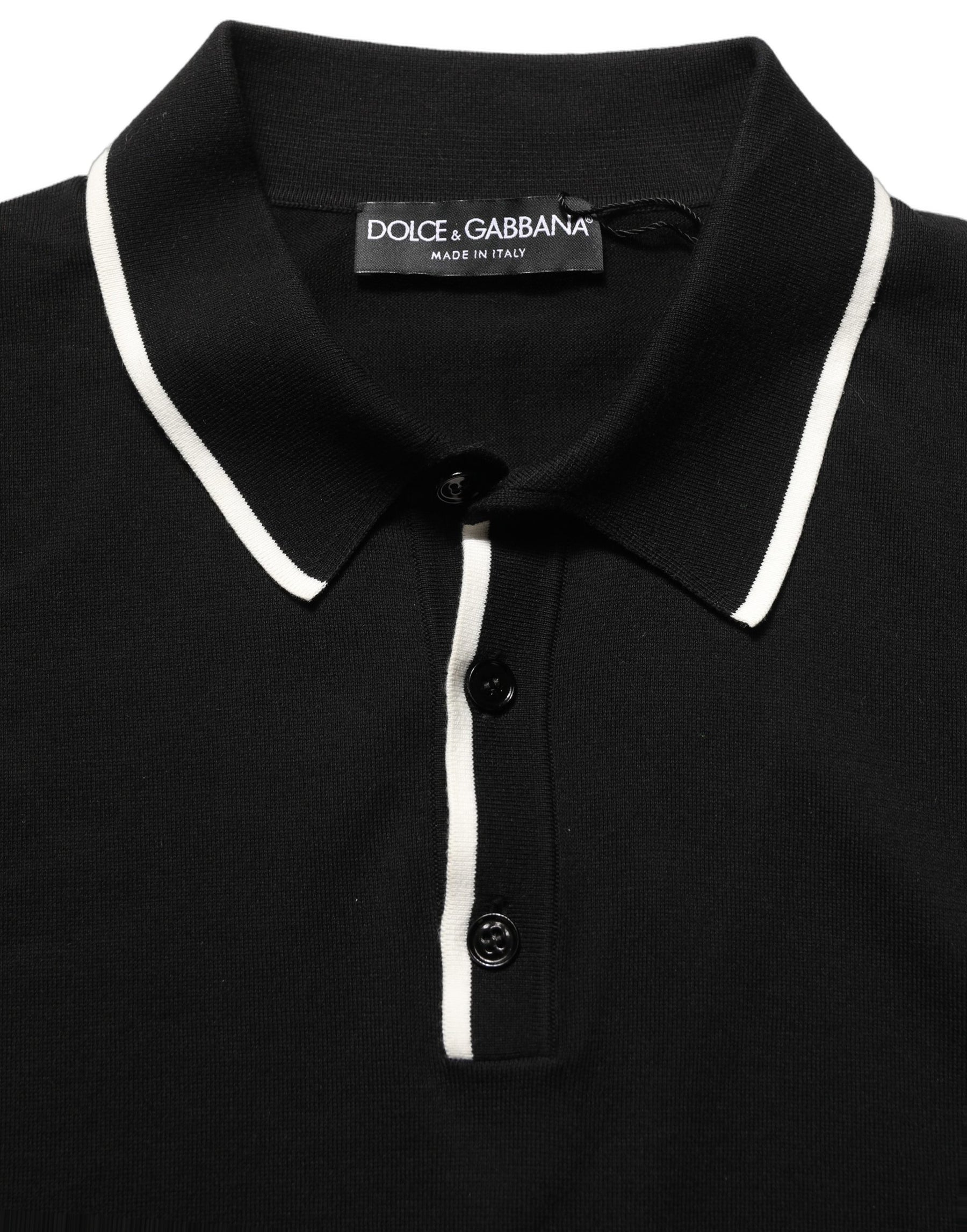 Dolce & Gabbana Black Cotton Collared Short Sleeves Men Polo T-shirt | Regal Royce