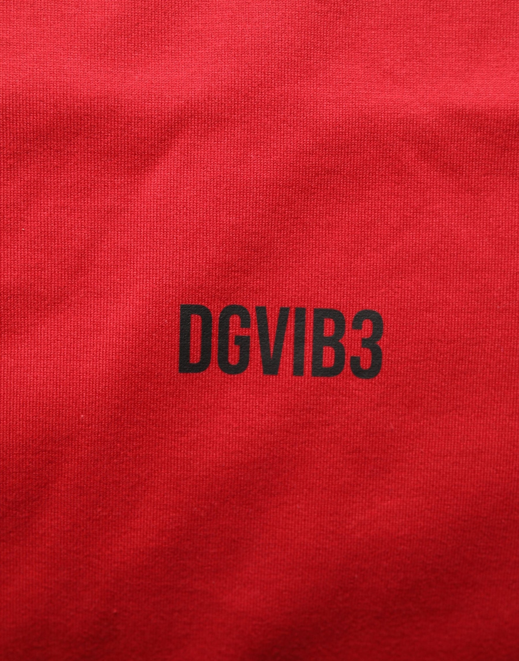 Dolce & Gabbana Red Cotton Graphic Print Crew Neck T-shirt | Regal Royce