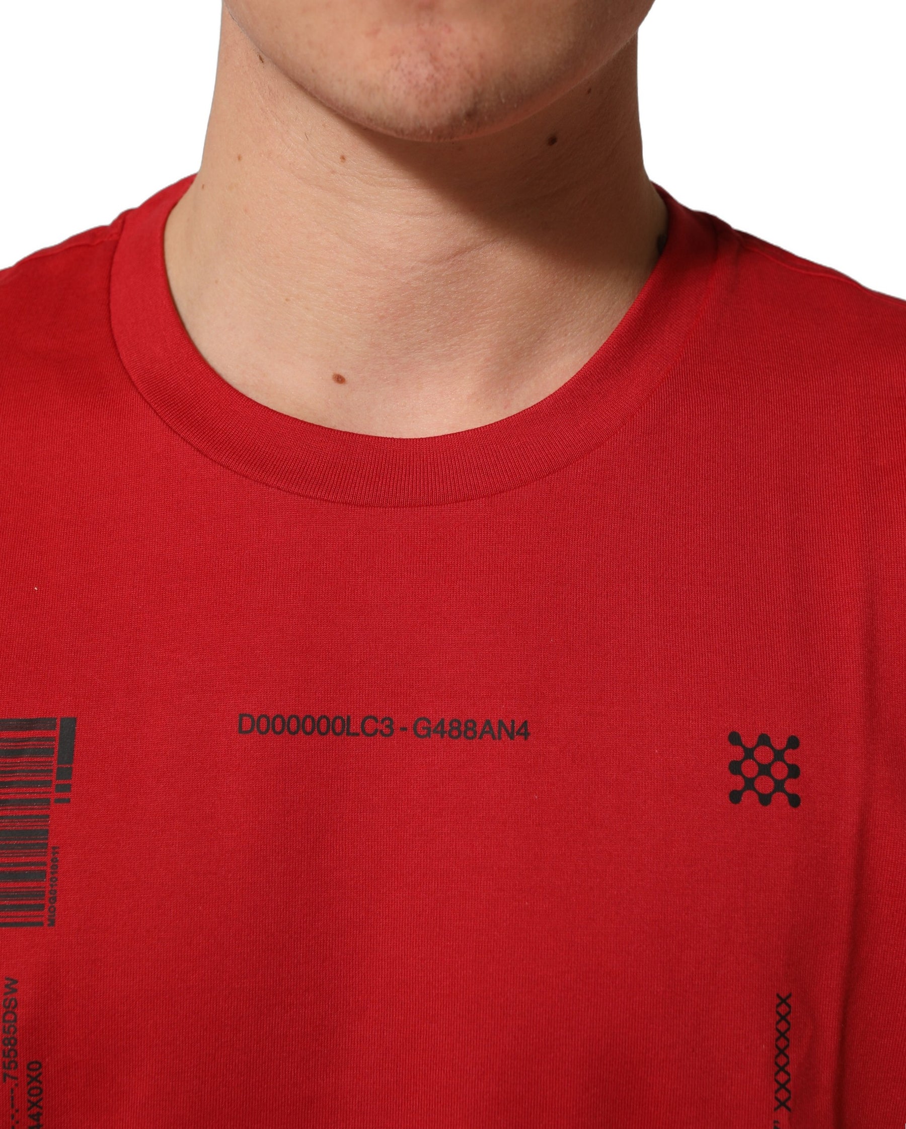 Dolce & Gabbana Red Cotton Graphic Print Crew Neck T-shirt | Regal Royce