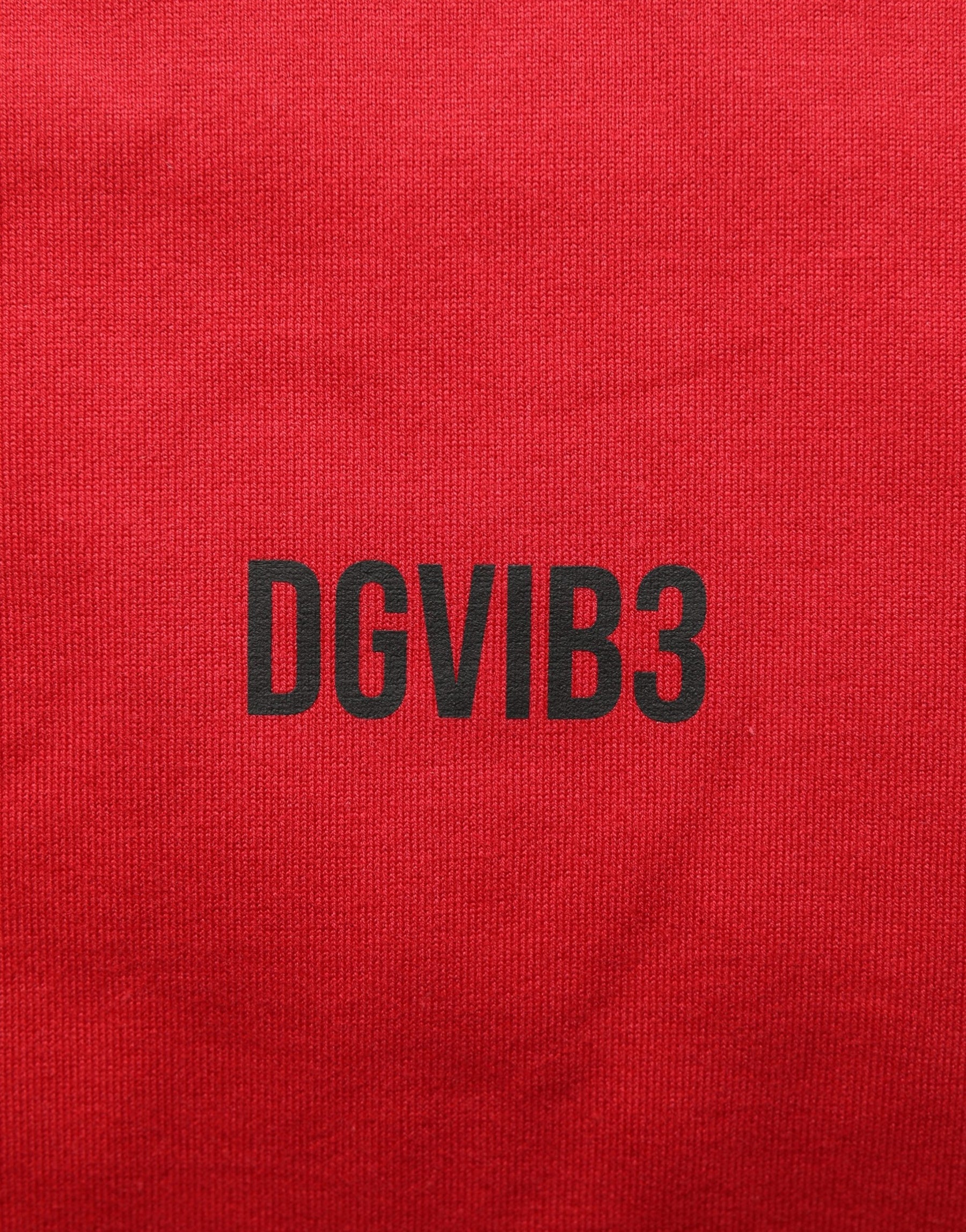Dolce & Gabbana Red Cotton Graphic Print Crew Neck T-shirt | Regal Royce
