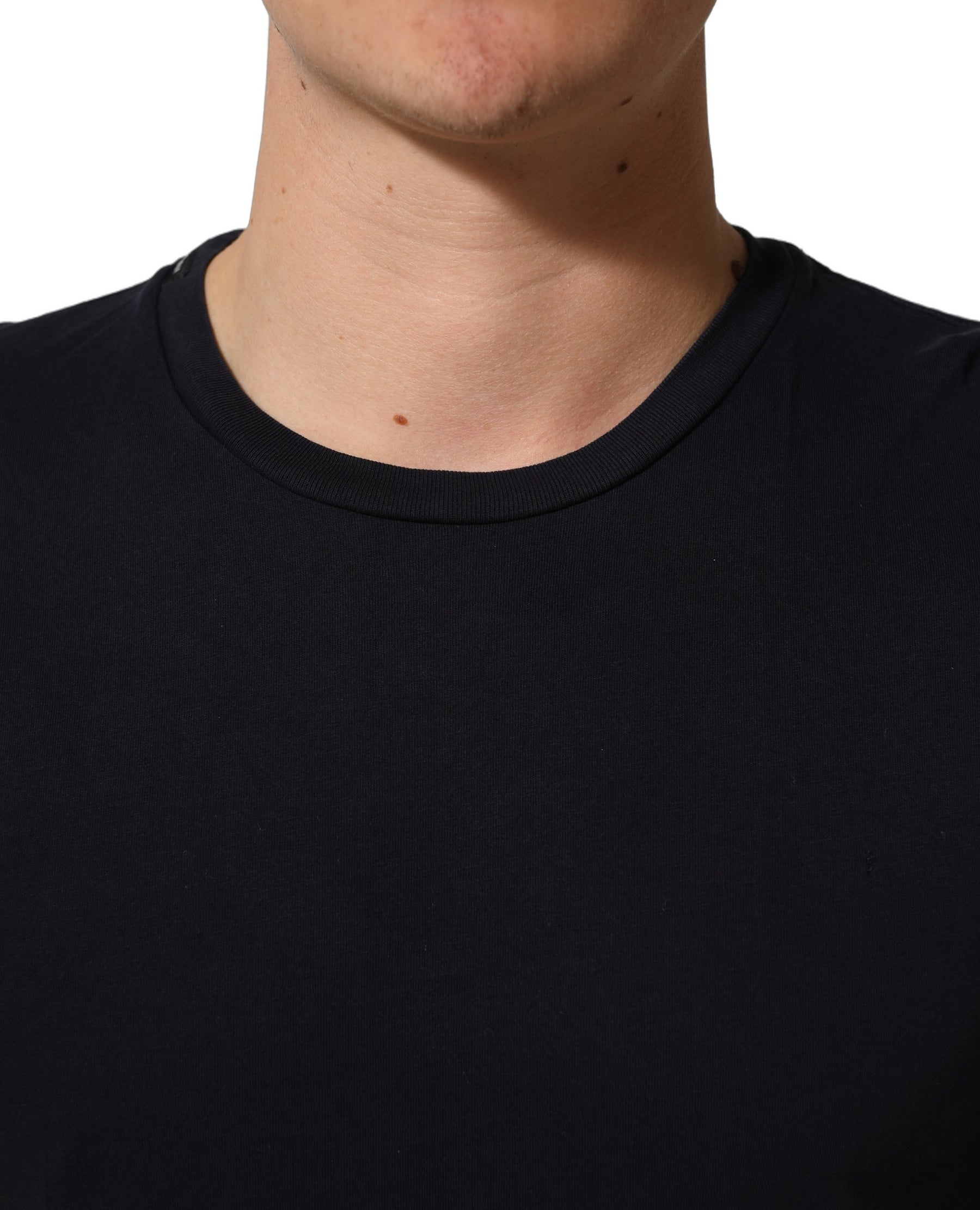Dolce & Gabbana Black Cotton Short Sleeves Crew Neck T-shirt | Regal Royce