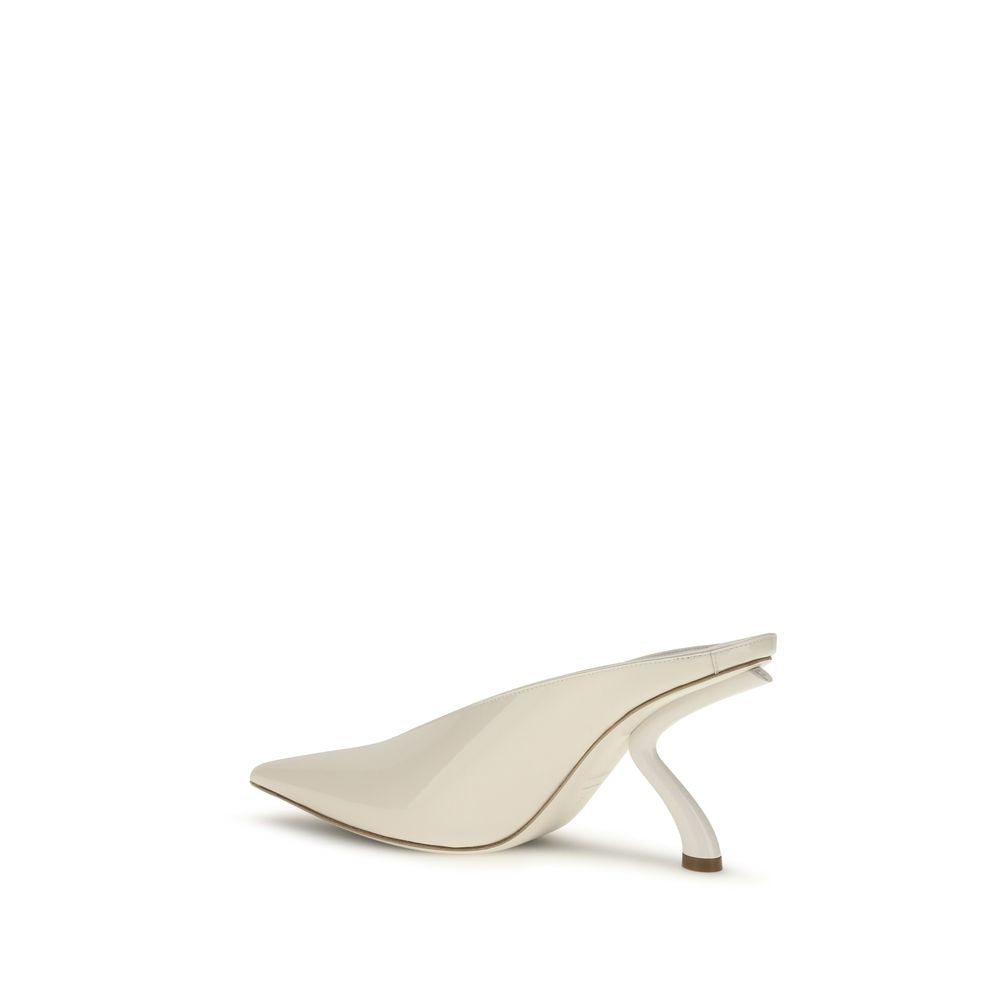 Ferragamo Beige Calf Leather Bos Taurus Mules | Regal Royce