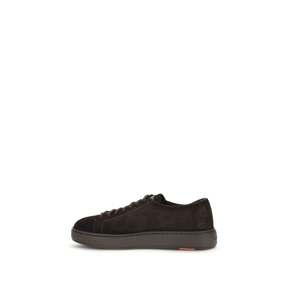 Santoni Brown Calf Leather Bos Taurus Sneakers | Regal Royce