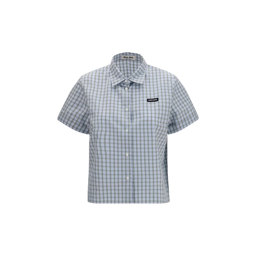Miu Miu Blue Cotton Pattern Shirt | Regal Royce