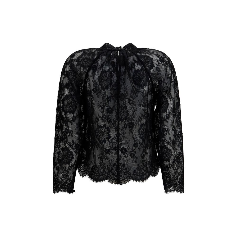 Self-Portrait Black Polyamide Blouse | Regal Royce