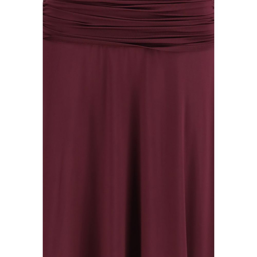 Self-Portrait Bordeaux Viscose Casual Dress | Regal Royce