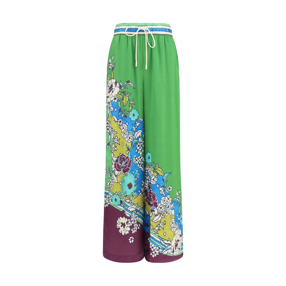Alemais Multicolor Silk Casual Pants | Regal Royce