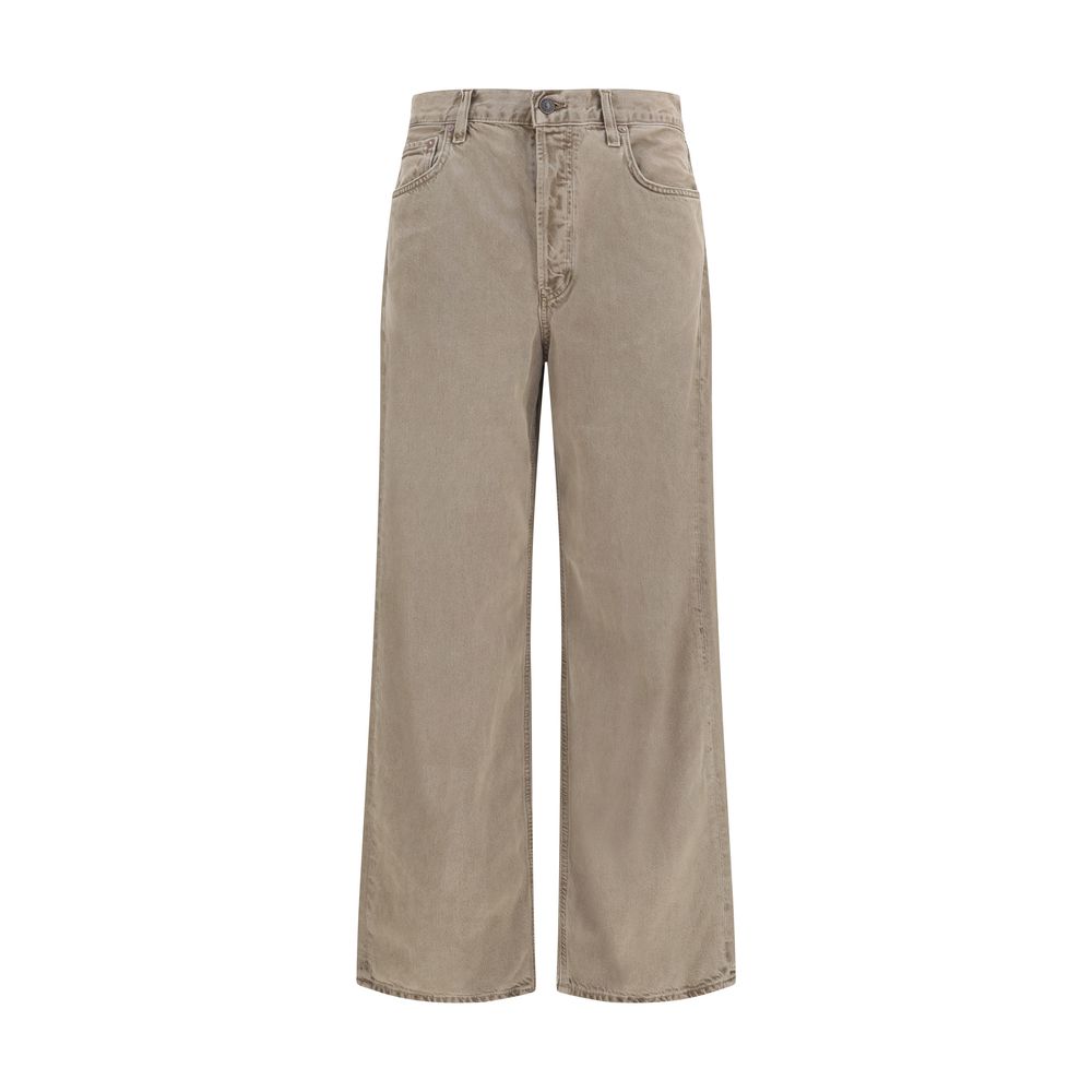 Agolde Brown Cotton Casual Pants | Regal Royce