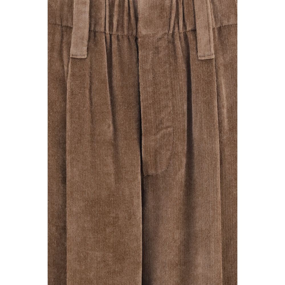 Brunello Cucinelli Brown Viscose Casual Pants | Regal Royce