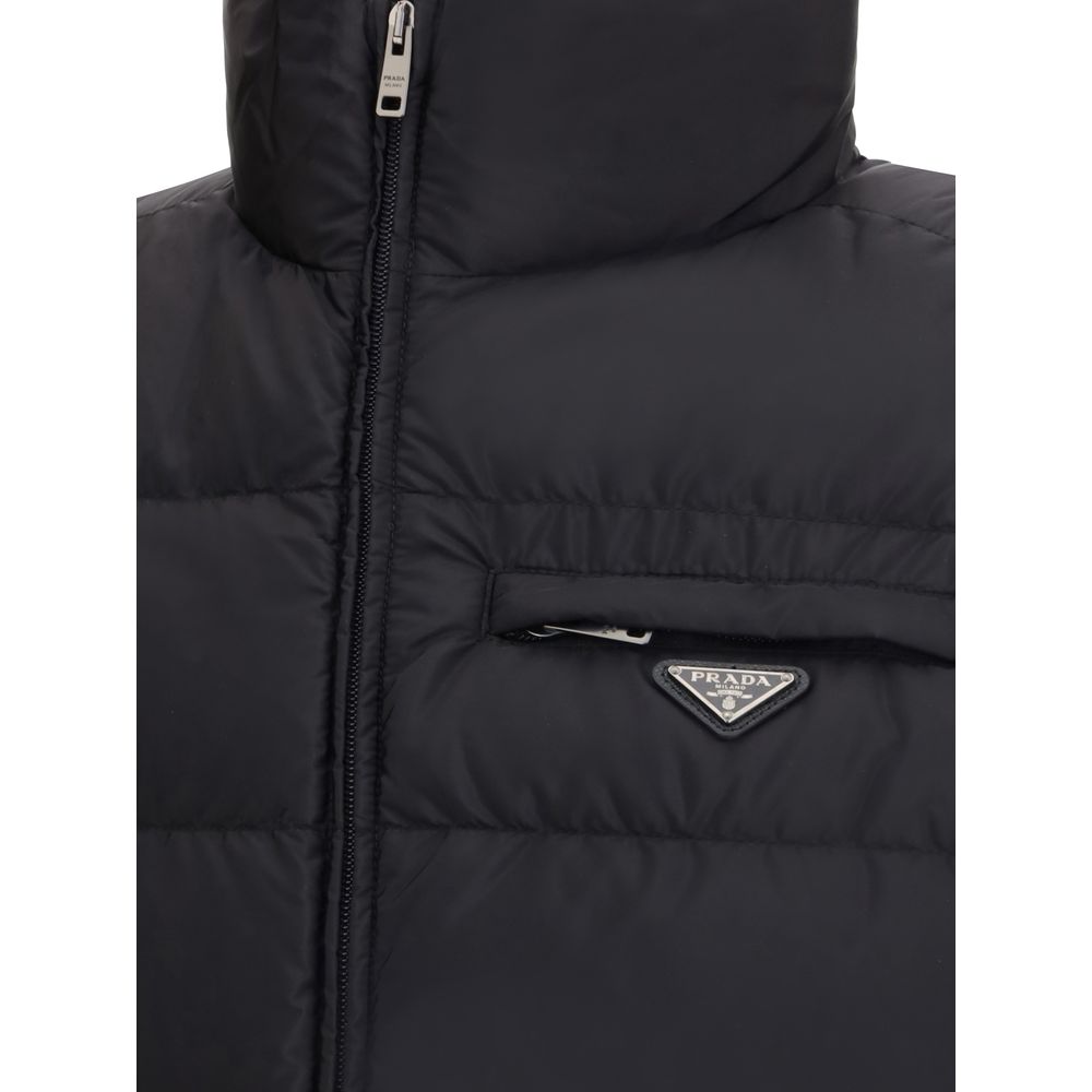 Prada Black Recycled Polyamide Sleeveless Jacket | Regal Royce