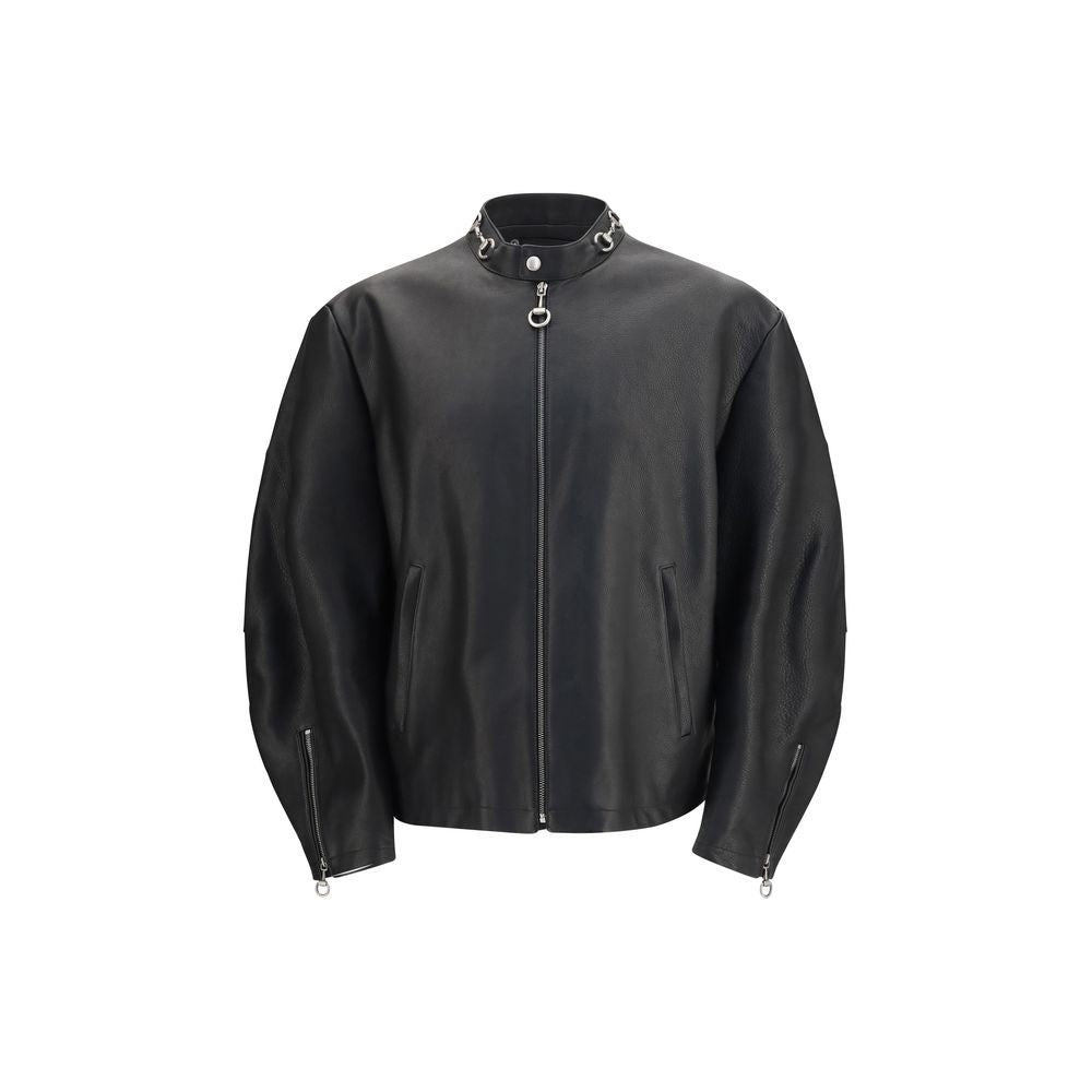 Gucci Black Calf Leather Bos Taurus Biker Jacket | Regal Royce