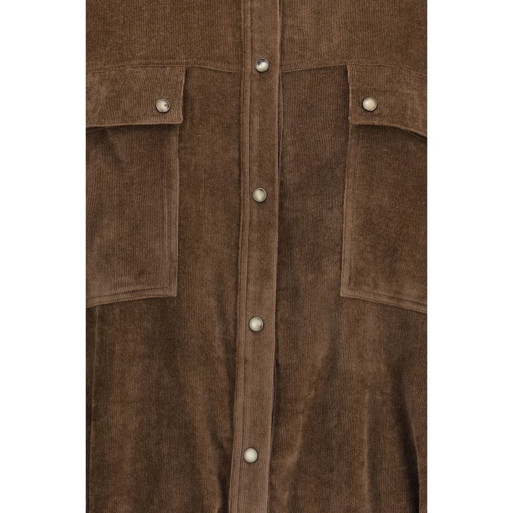 Brunello Cucinelli Brown Viscose Pattern Shirt | Regal Royce
