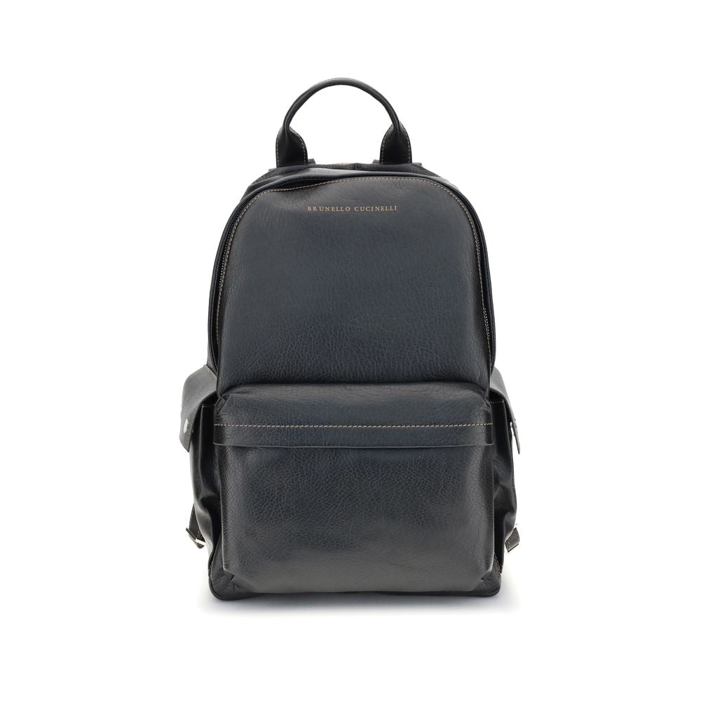 Brunello Cucinelli Black Calf Leather Bos Taurus Handbag | Regal Royce