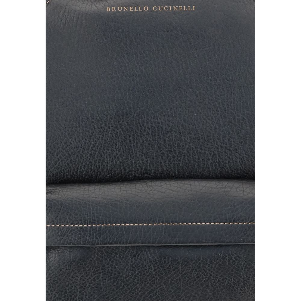Brunello Cucinelli Black Calf Leather Bos Taurus Handbag | Regal Royce