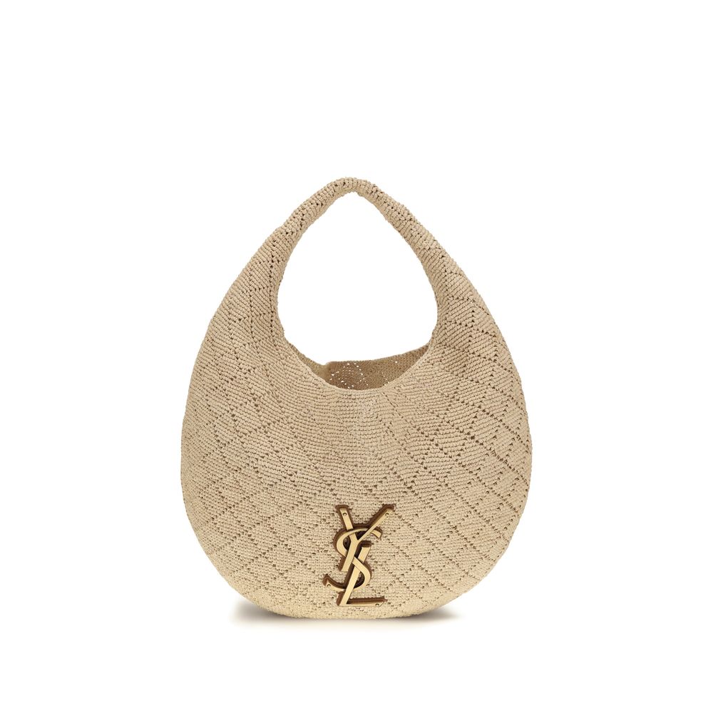 Saint Laurent Beige Raffia Shoulder Bag | Regal Royce