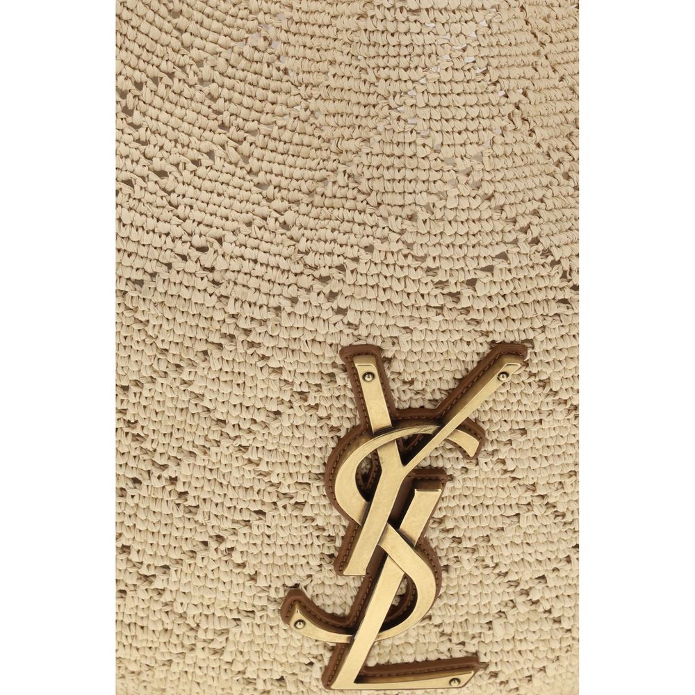 Saint Laurent Beige Raffia Shoulder Bag | Regal Royce