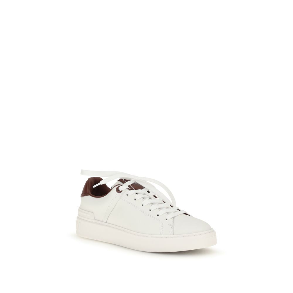 Balmain White Calf Leather Bos Taurus Athletic Sneakers | Regal Royce