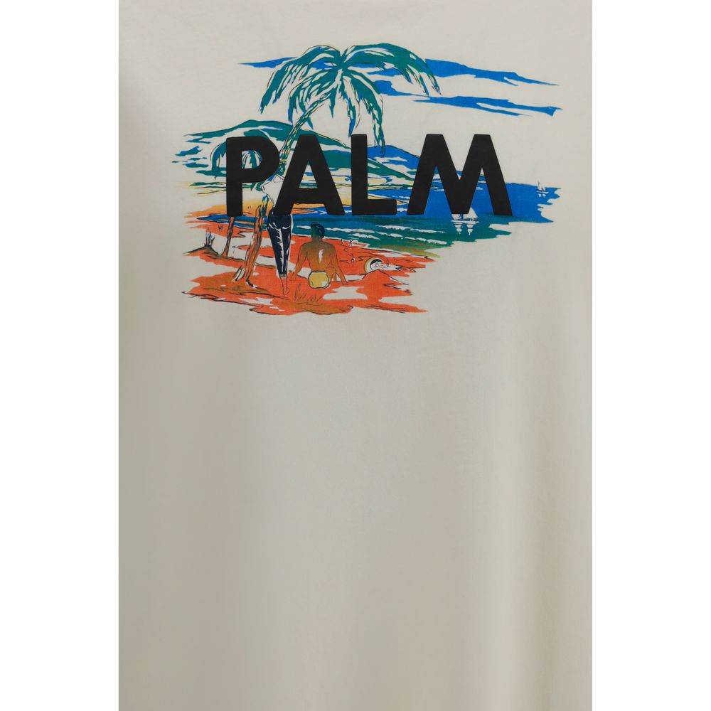 Palm Angels Beige Cotton T-Shirt | Regal Royce