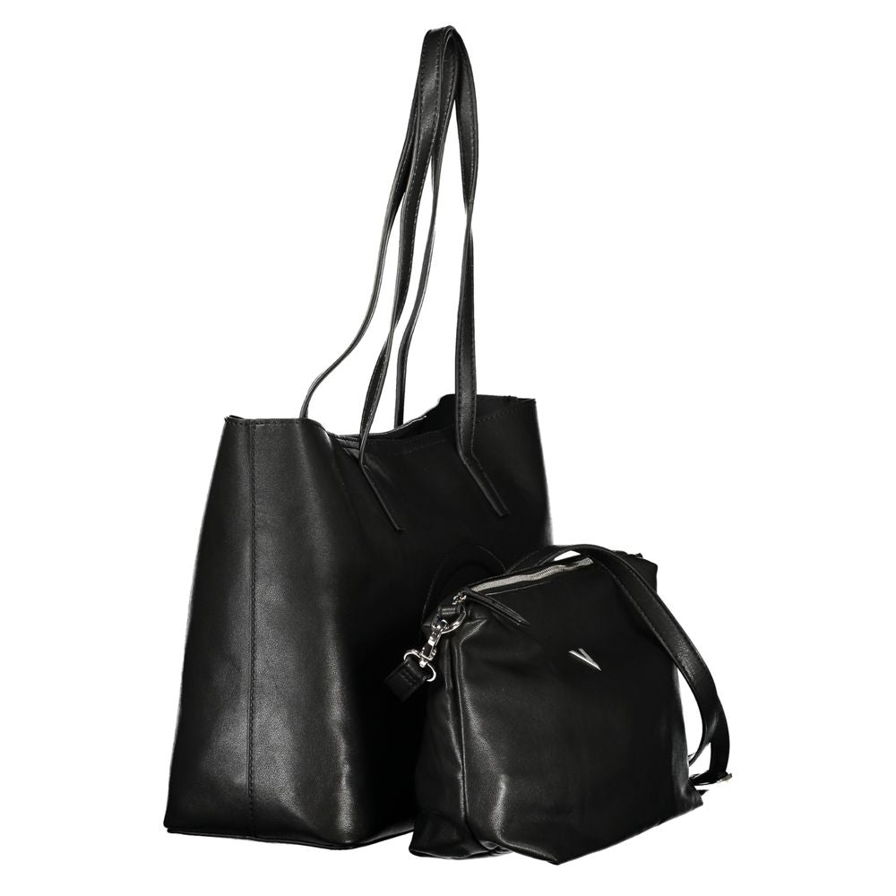 Mario Valentino Nero Poliuretano Women's Bag with Adjustable Strap | Regal Royce