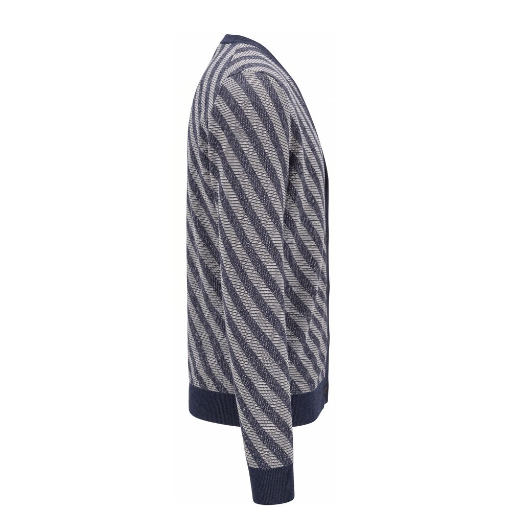 Malo Blue Linen Men Cardigan | Regal Royce