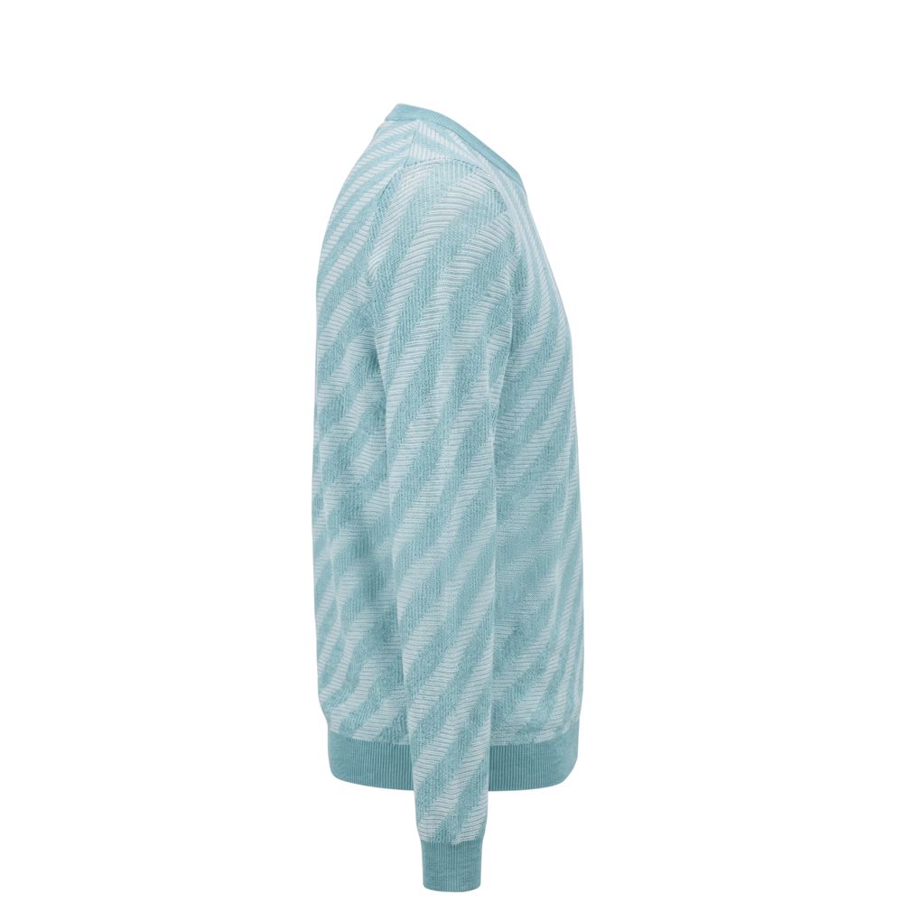 Malo Light Blue Linen Men's Sweater | Regal Royce
