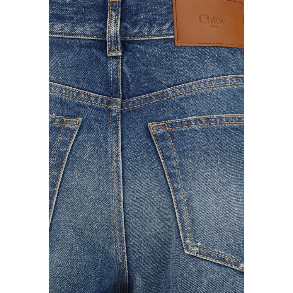 Chloé Blue Cotton Bootcut Jeans | Regal Royce