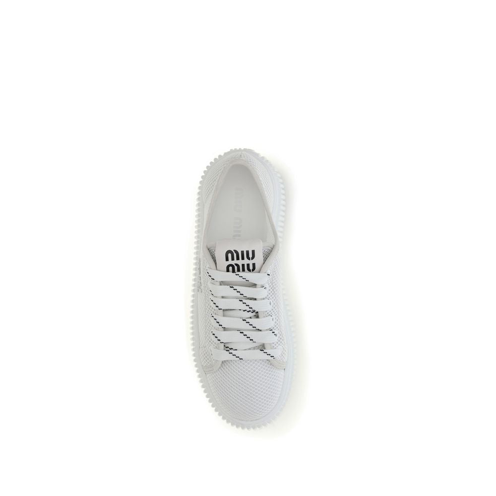 Miu Miu White Polyamide Platform Sneakers | Regal Royce