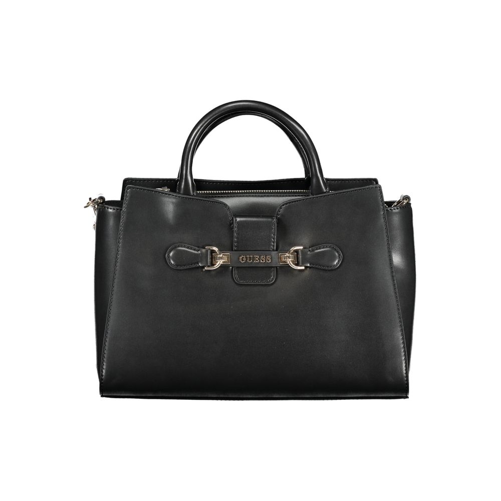 Guess Jeans Black Polyurethane Women Handbag | Regal Royce