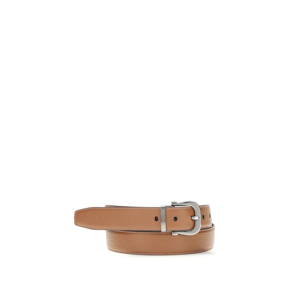 Ferragamo Brown Calf Leather Bos Taurus Regular Belt | Regal Royce