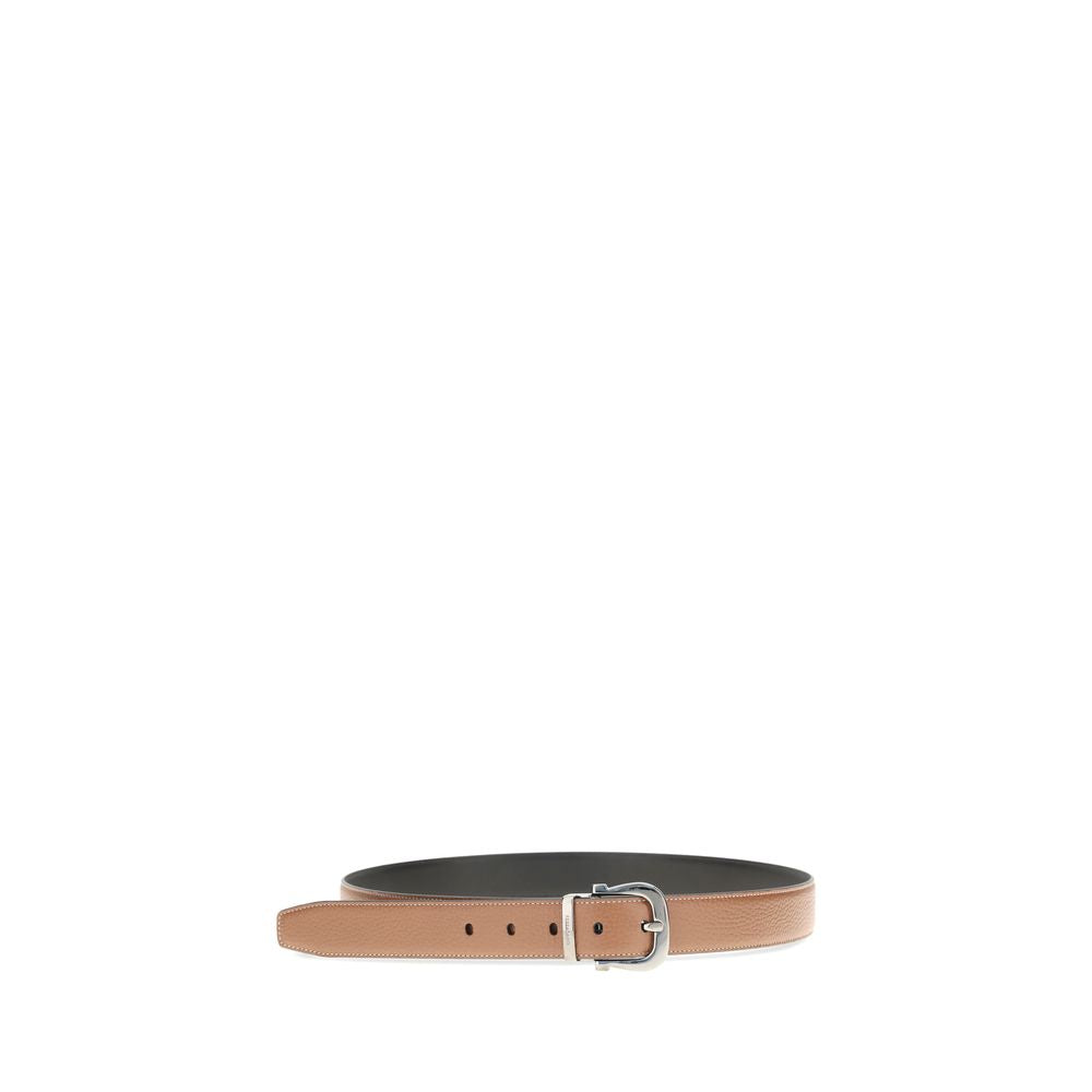 Ferragamo Brown Calf Leather Bos Taurus Regular Belt | Regal Royce