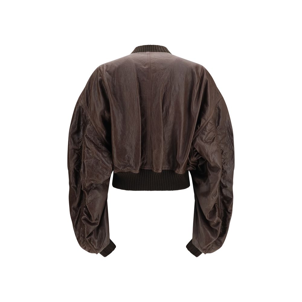 Rick Owens Brown Calf Leather Bos Taurus Bomber | Regal Royce