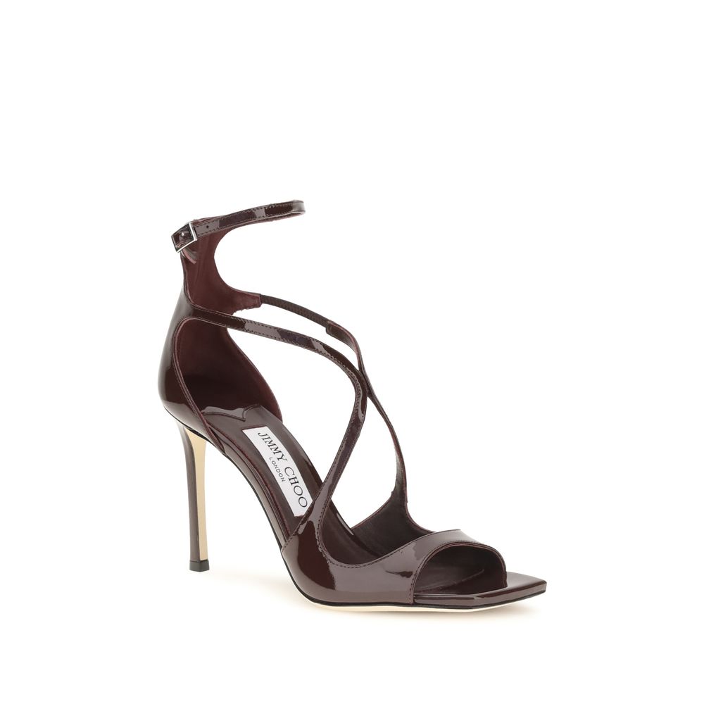 Jimmy Choo Brown Calf Leather Bos Taurus Stiletto Heel Sandals | Regal Royce