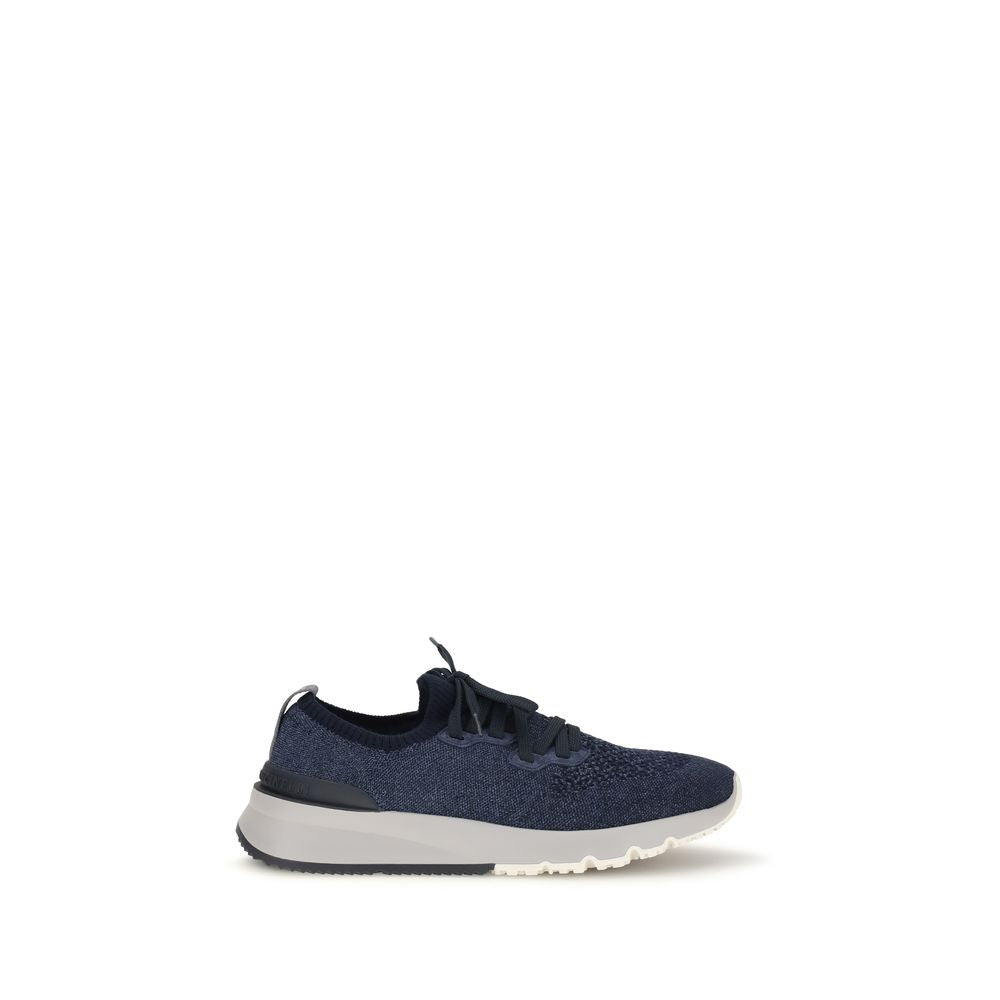 Brunello Cucinelli Blue Cotton Athletic Sneakers | Regal Royce