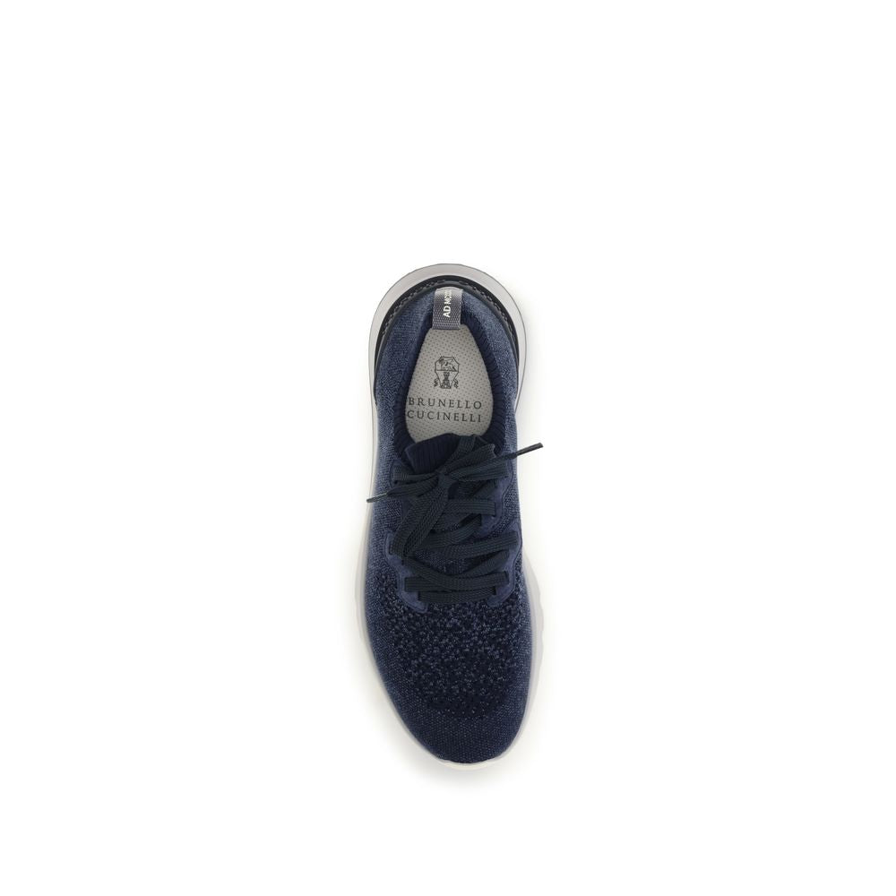 Brunello Cucinelli Blue Cotton Athletic Sneakers | Regal Royce