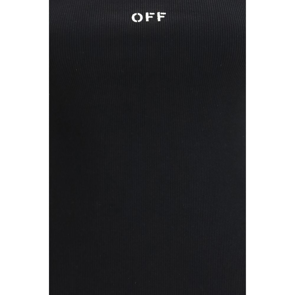 Off-White Black Cotton Sleeveles T-Shirt | Regal Royce