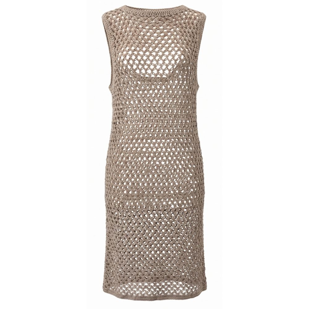 Malo Beige Cotton Women Dress | Regal Royce