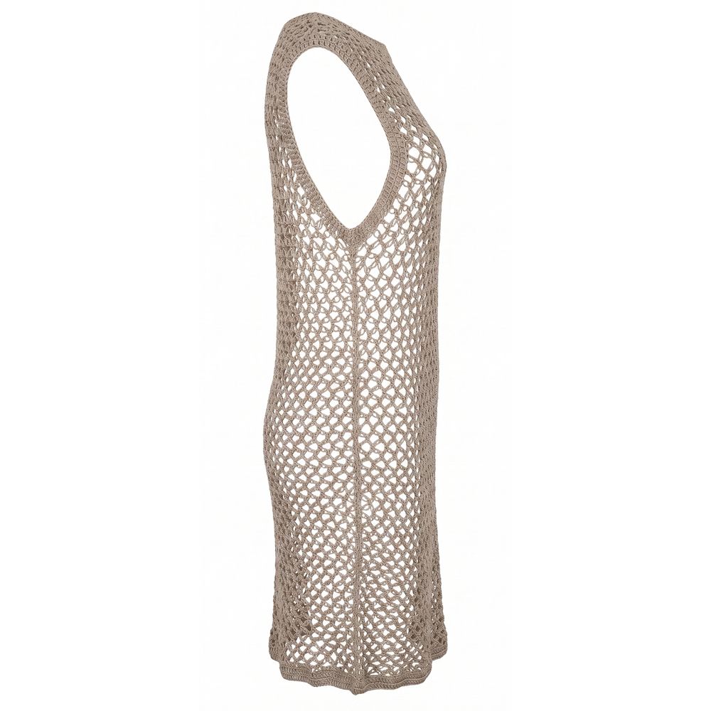 Malo Beige Cotton Women Dress | Regal Royce