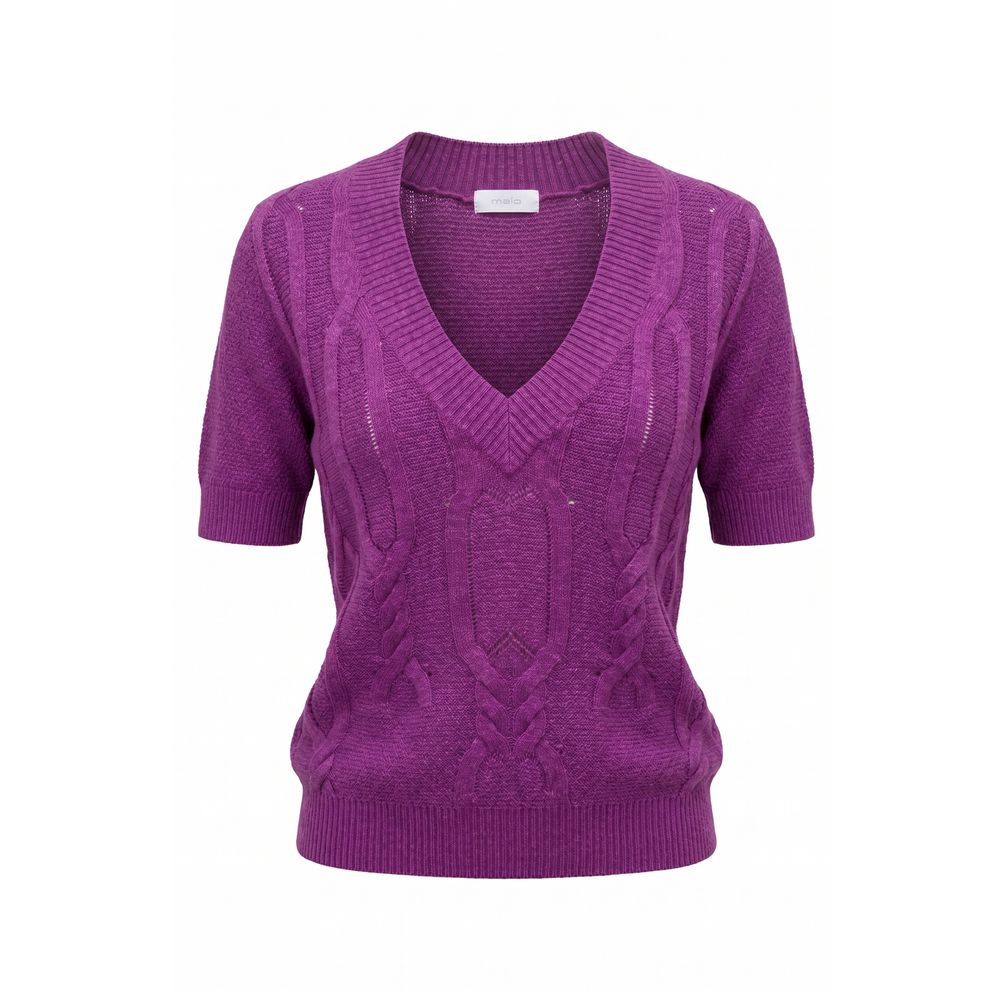 Malo Purple Silk Blend Women Sweater | Regal Royce