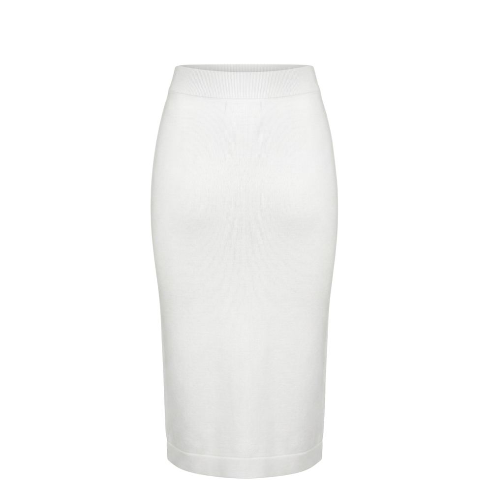 Malo White Cotton Women Skirt | Regal Royce