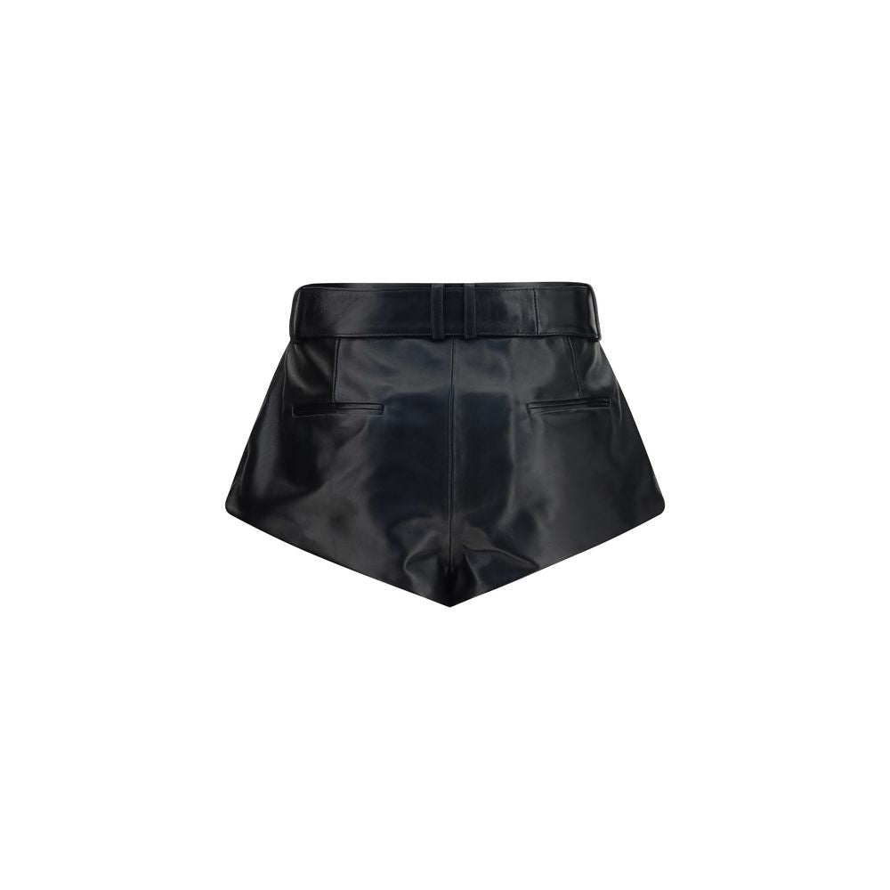 Magda Butrym Black Lambskin Bermuda Shorts | Regal Royce