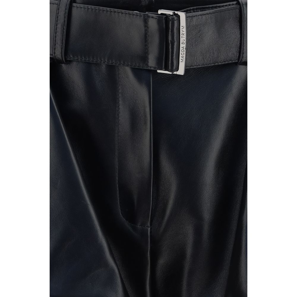 Magda Butrym Black Lambskin Bermuda Shorts | Regal Royce