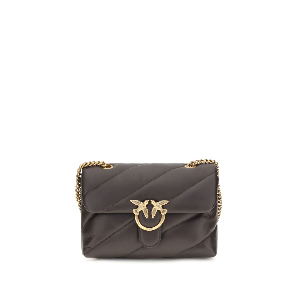PINKO Brown Calf Leather Bos Taurus Shoulder Bag | Regal Royce