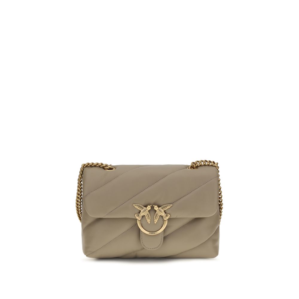 PINKO Gray Calf Leather Bos Taurus Shoulder Bag | Regal Royce
