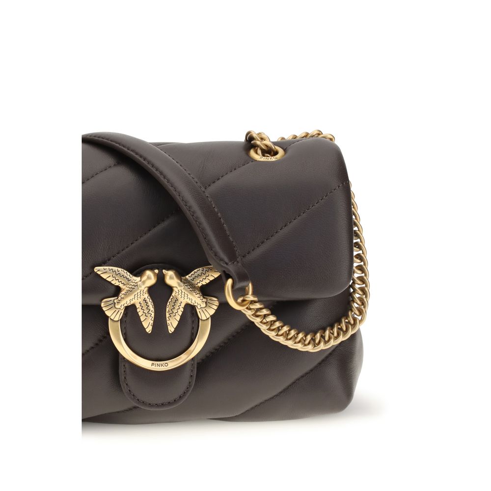 PINKO Brown Calf Leather Bos Taurus Shoulder Bag | Regal Royce