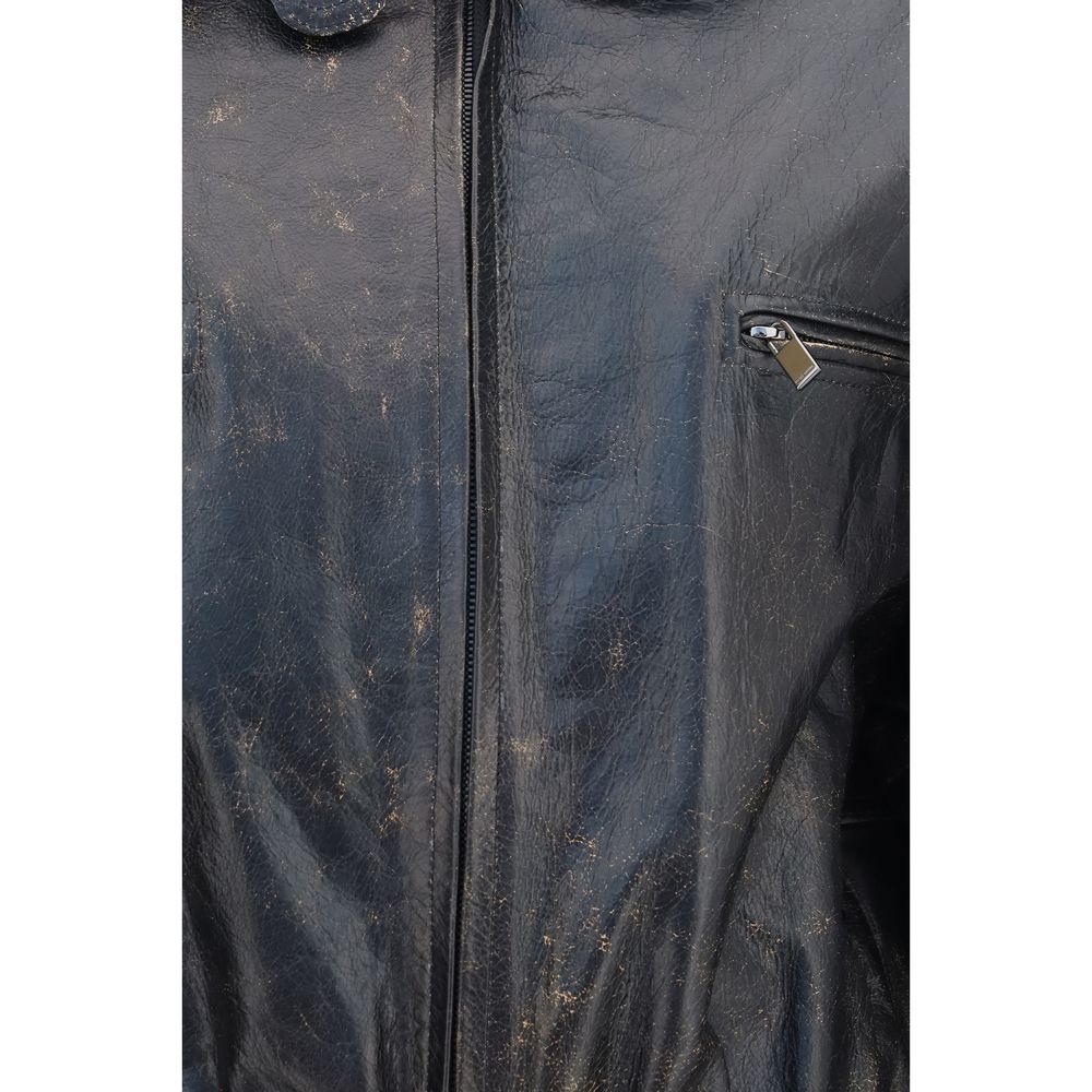 Magda Butrym Black Lambskin Leather Jacket | Regal Royce